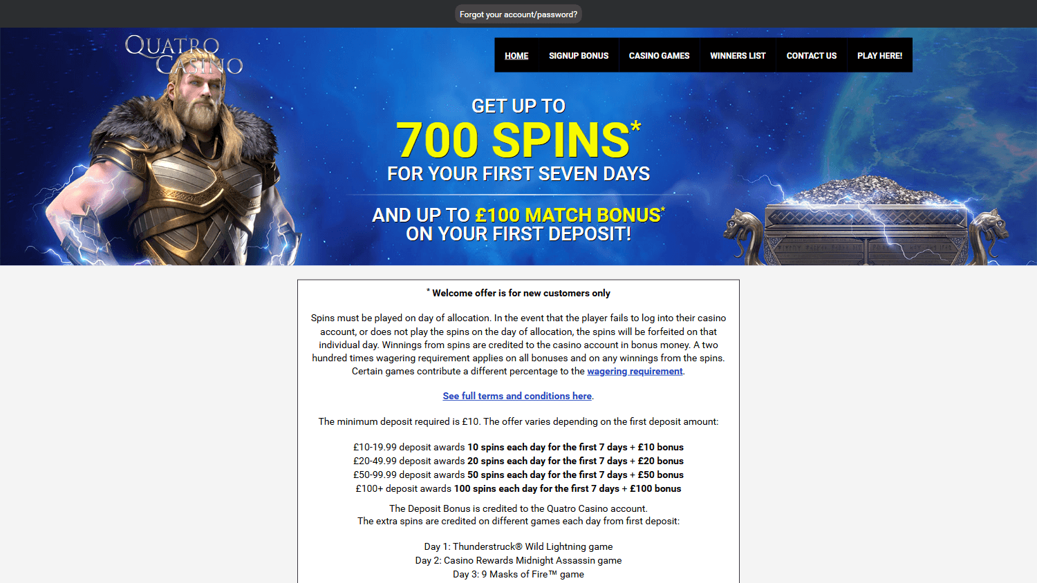 Quatro Casino Desktop screenshot